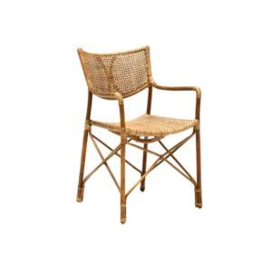 Silla con reposabrazos Sabang en ratán Honey