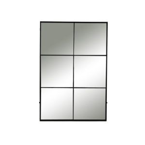 Espejo de pared rectangular Palace en metal 6 cuarterones Black
