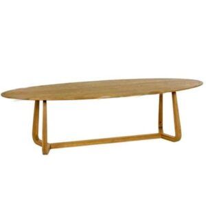 Mesa de comedor Kato-L en madera de roble ovalada 280x110 Natural