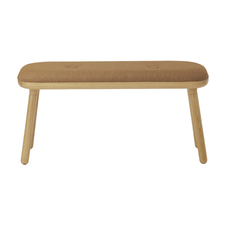 Banco Paff en madera de roble tapizado Sugar Brown Tall - Image 2